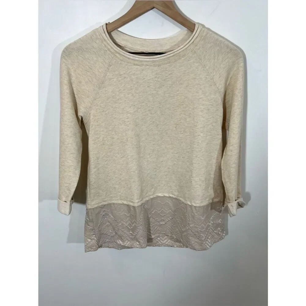 NWOT Logo lounge Embroidery bottom sweater top rolled sleeve | Size XXS
